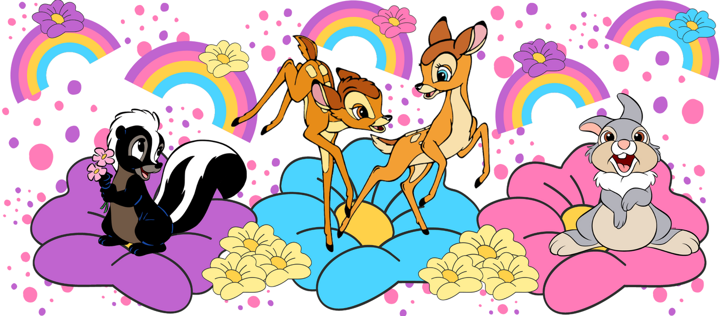 646 - Happy Animals and Rainbows Cup Wrap