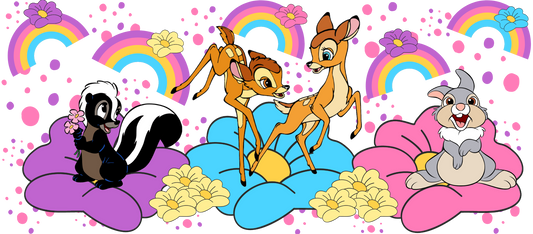 646 - Happy Animals and Rainbows Cup Wrap