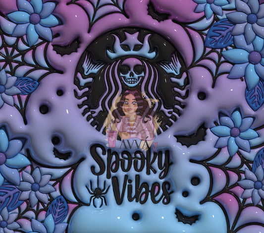Blurple Spooky Starbies 3D Tumbler Wrap