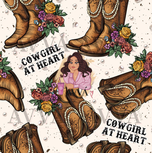 685 - Cowgirl at Heart - Vinyl + Decal + Wrap