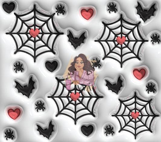 Halloween Spider Web 3D Tumbler Wrap