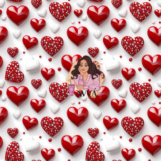 Hearts Hearts Hearts - 3D Tumbler Wrap