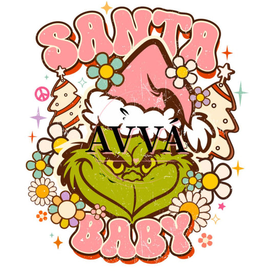 554 - Santa Baby Retro Decal