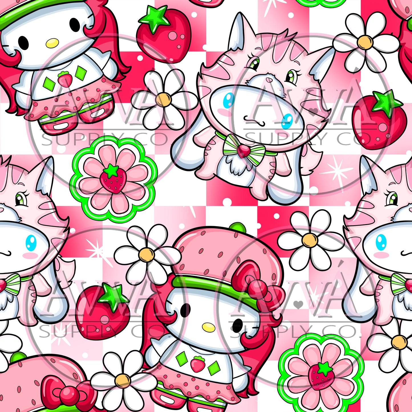 784 - Strawberry Cake Kitty -  Decal