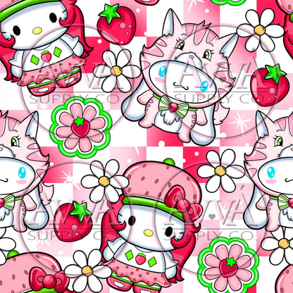 784 - Strawberry Cake Kitty -  Decal