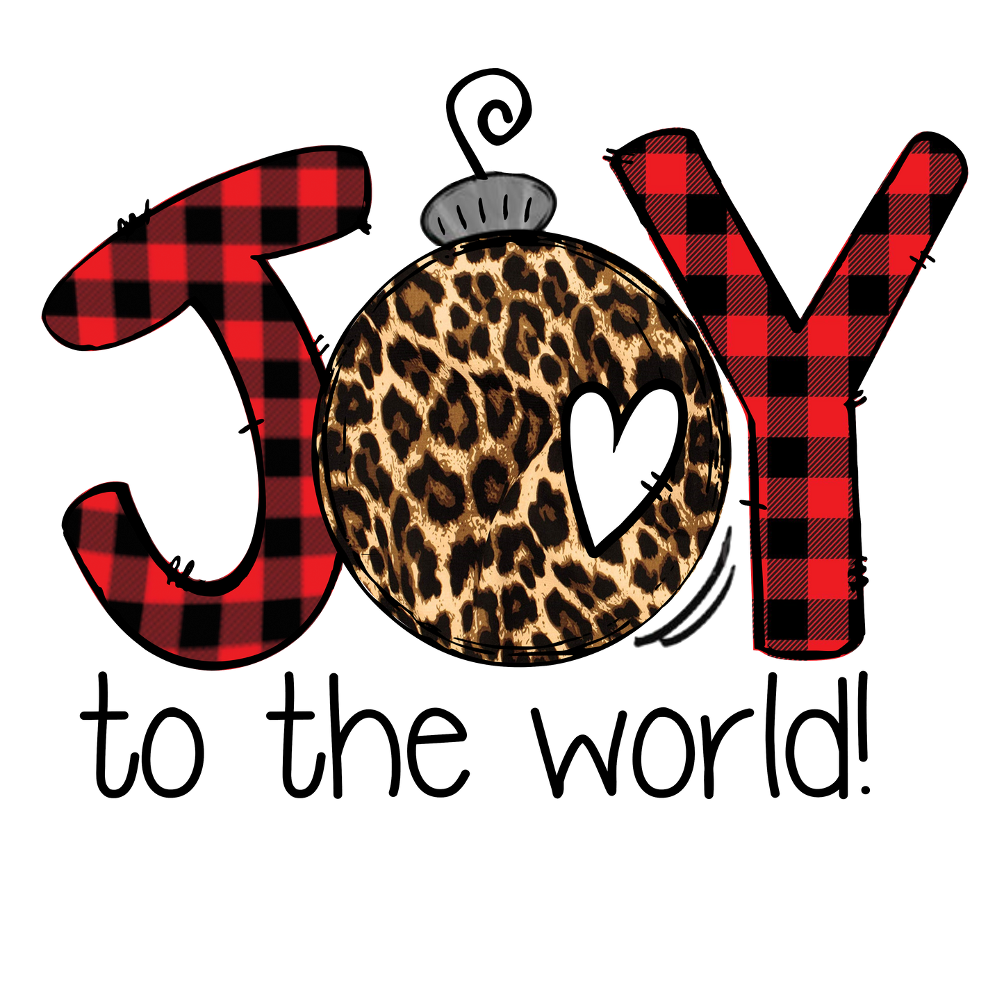 518 - Joy Buffalo Plaid UV DTF Decal