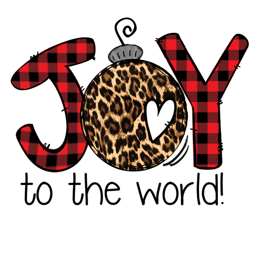 518 - Joy Buffalo Plaid UV DTF Decal