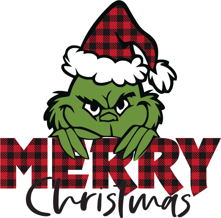 348 - Merry Christmas Plaid Mean Green UV DTF Decal