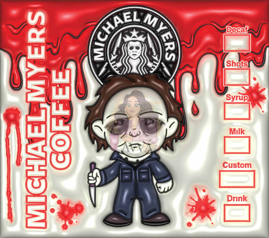Michaels Bloody Coffee 3D Tumbler Wrap