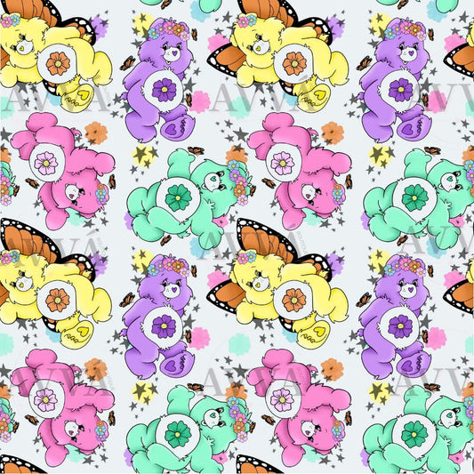 800 - Pastel Spring Bears - Vinyl + Decal