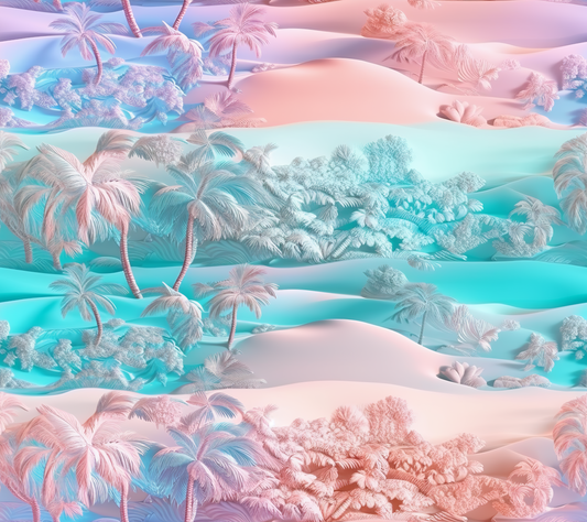Summer Beach 3D Tumbler Wrap