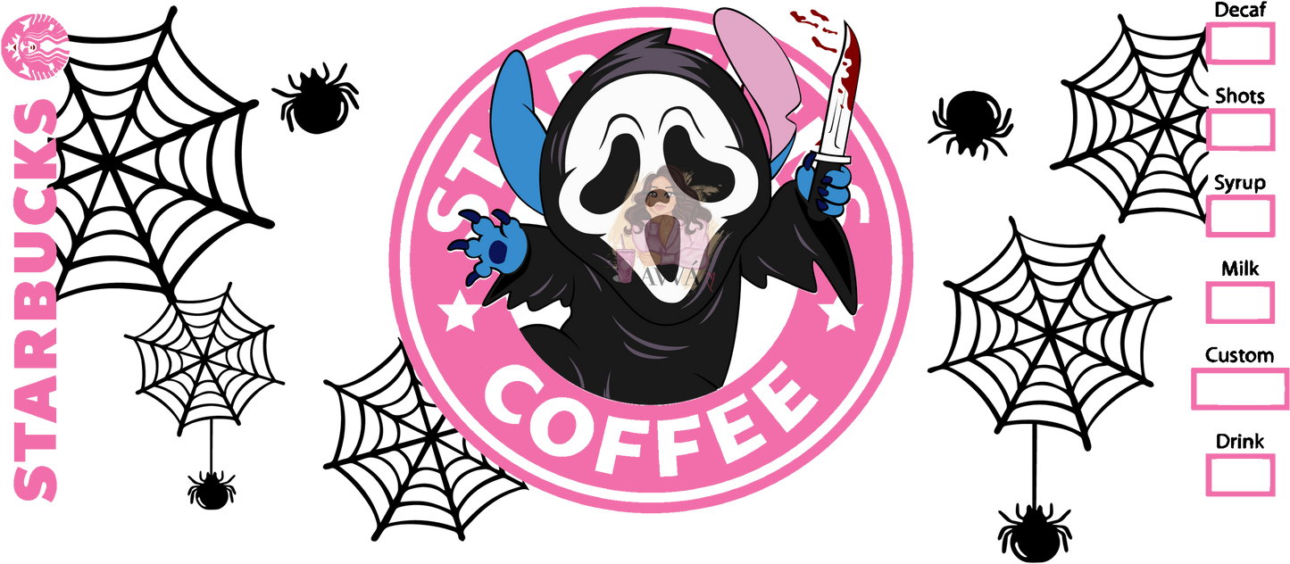 183 - Spooky Blue Guy Pink UV DTF