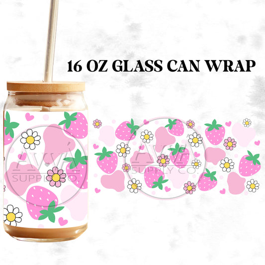 Strawberries & Cow Print - Wrap