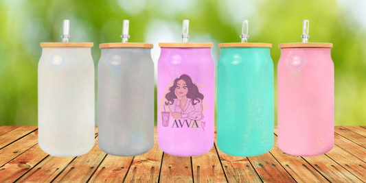 16oz Sublimation Shimmer Glass Cans