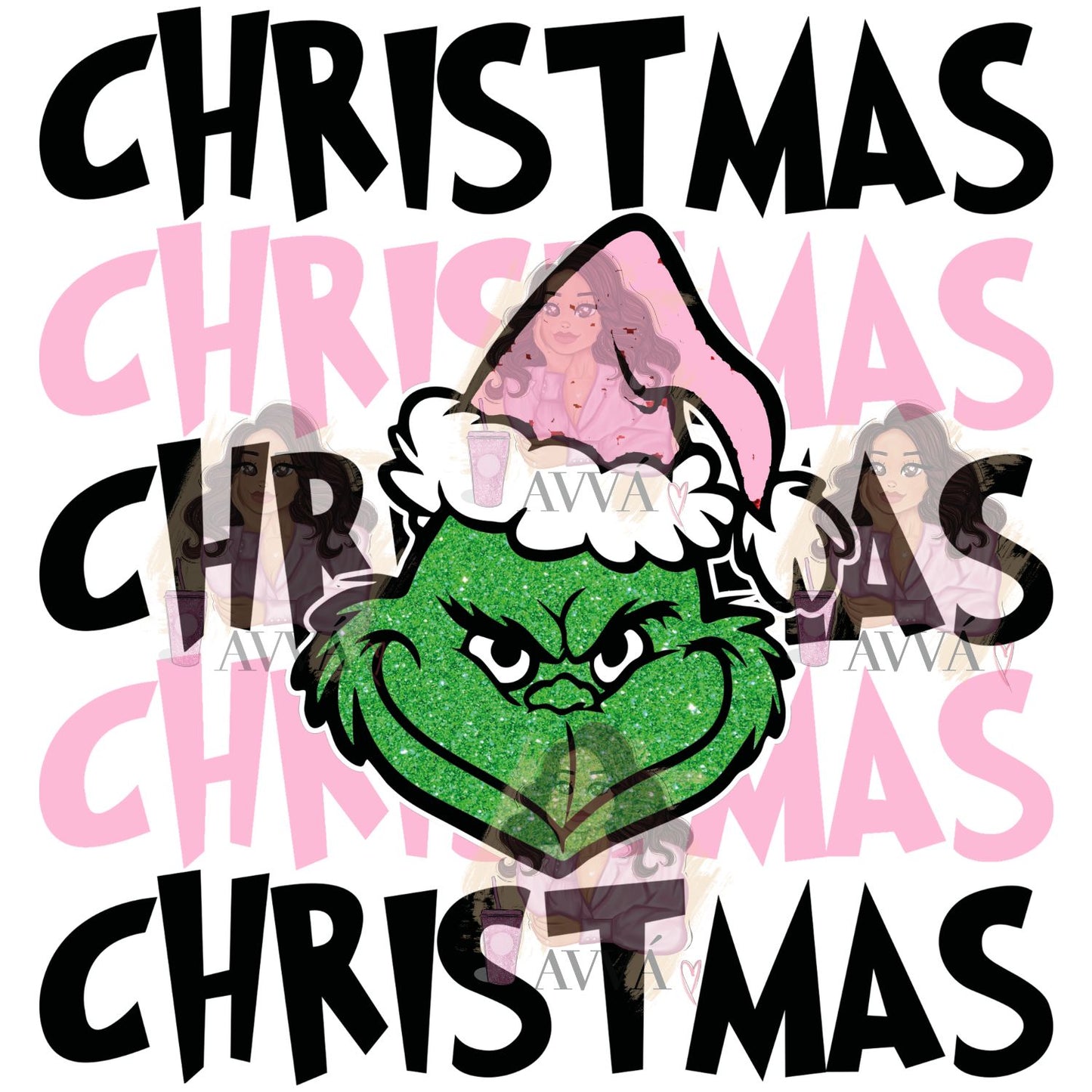 498 - Extra Christmas Pink UV DTF Decal