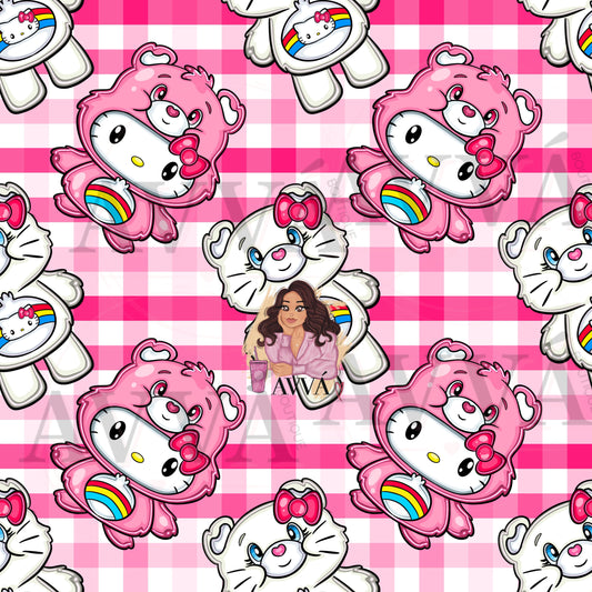 Checkered Kitty Bear Vinyl + Decal