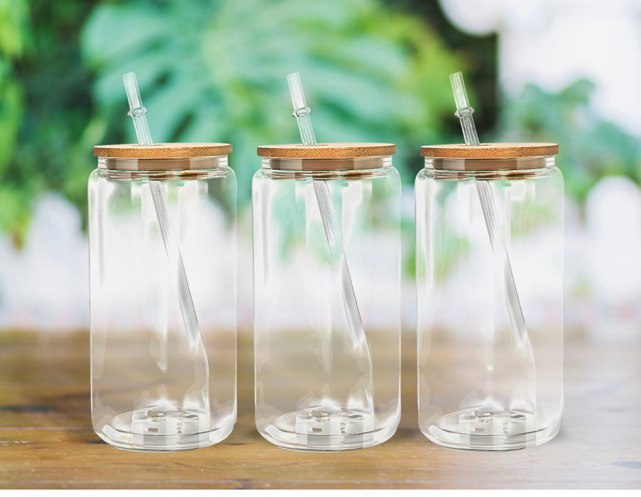16oz Sublimation Clear Glass Can Blank