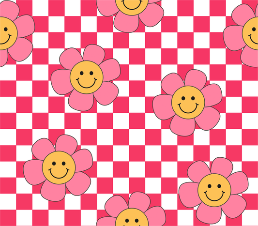 Pink Checkered Flowers