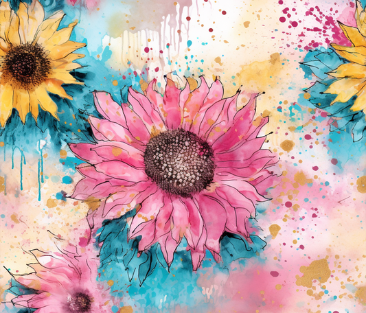 Pink Splatter Floral