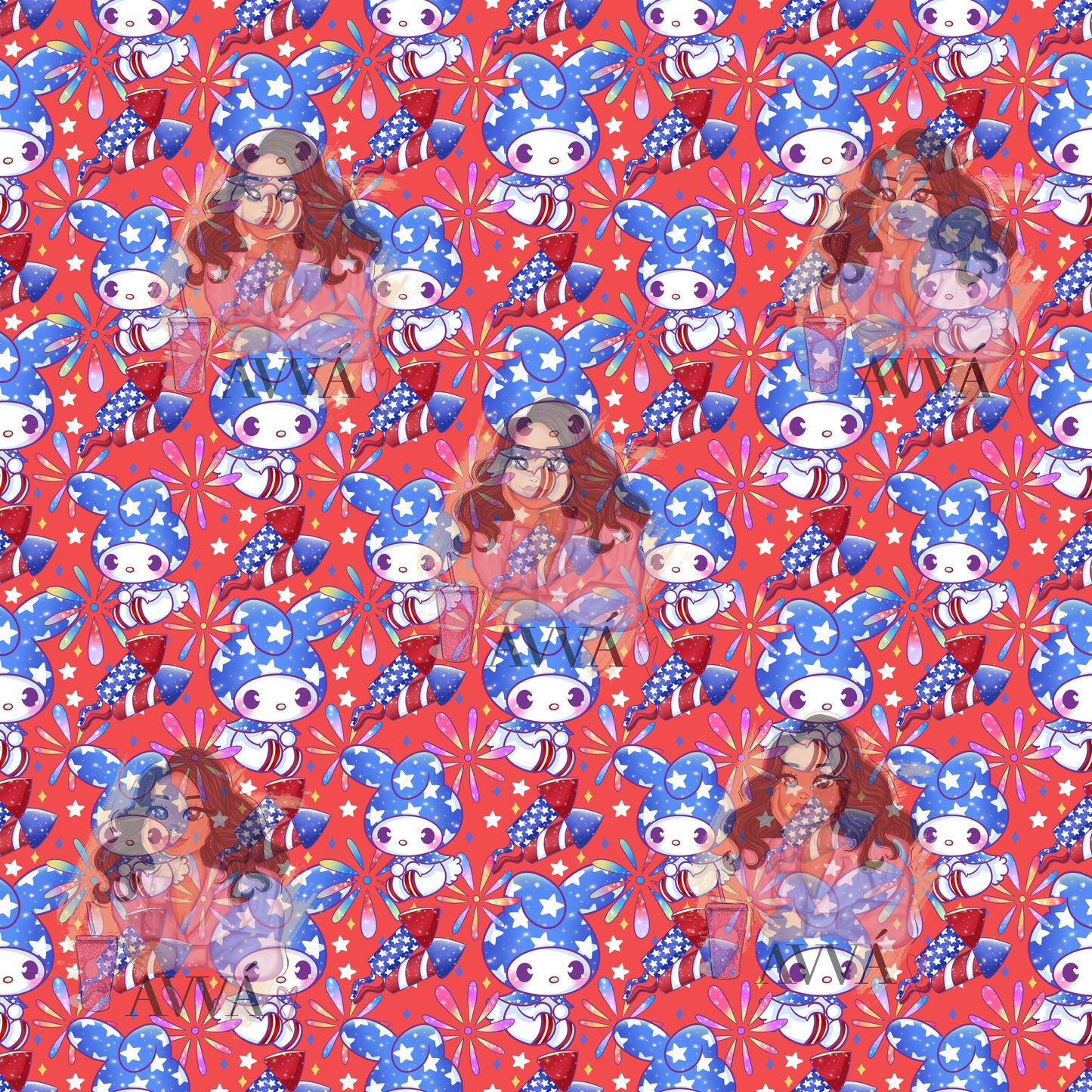 July 4 Kawaii Rocket - Vinyl + Decal/Wrap Set