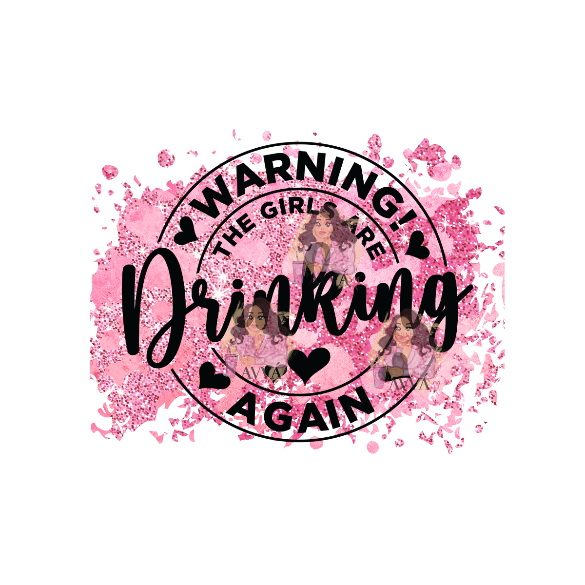 307 - Exclusive Warning Drinking UV DTF Decal