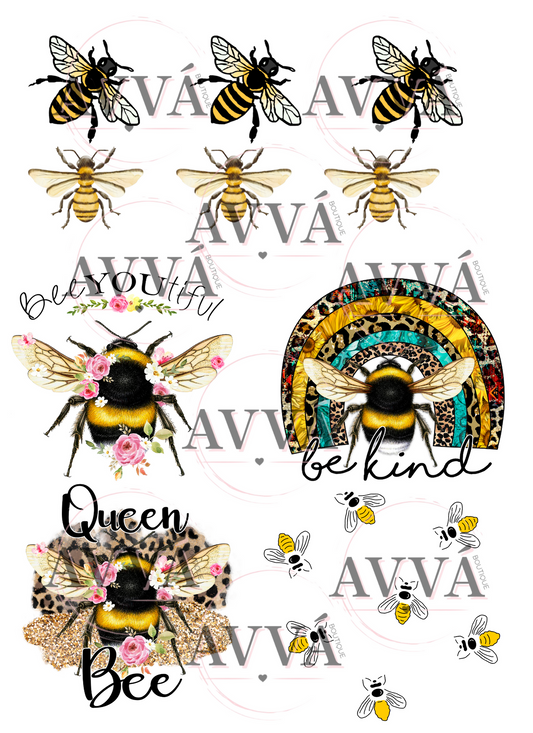 Bee Sticker Sheet 8x11