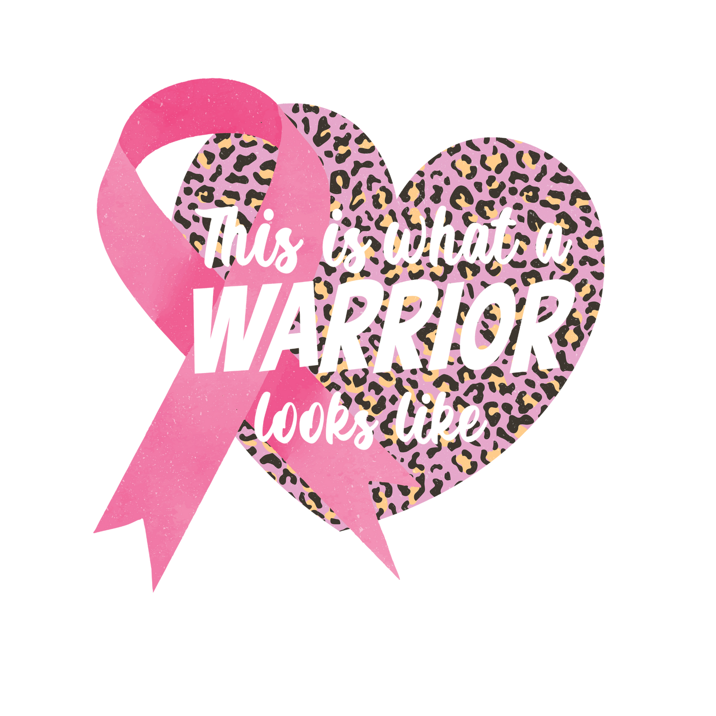 Cancer Awareness Warrior Heart DTF