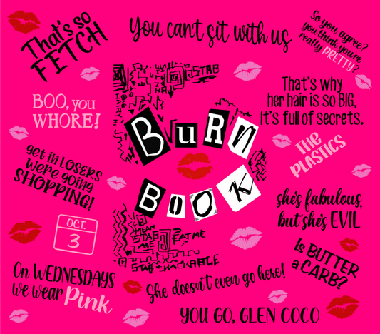 Burn Book Pink Tumbler Wrap