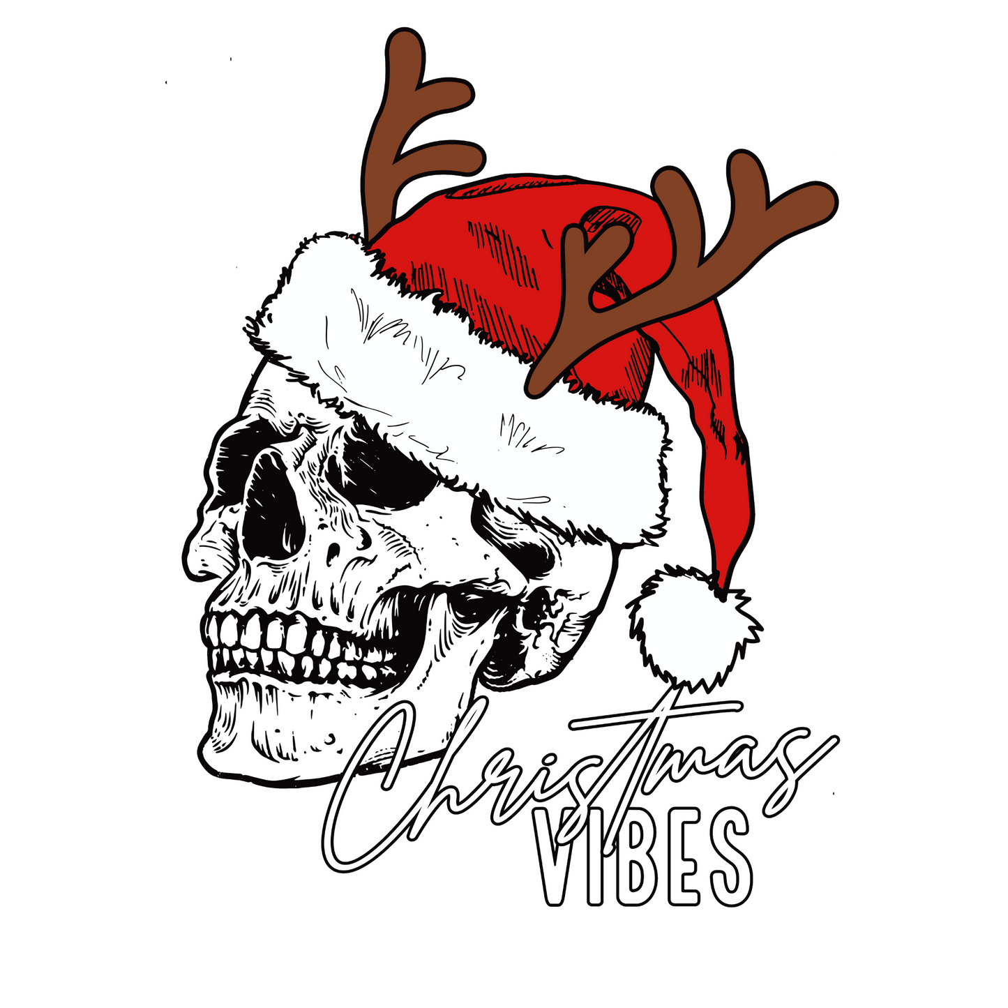 Christmas Vibes Skull