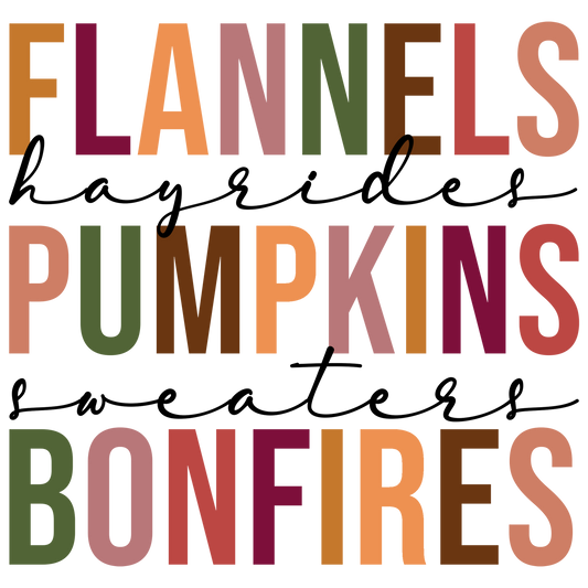 Flannels Pumpkins and Bonfires DTF