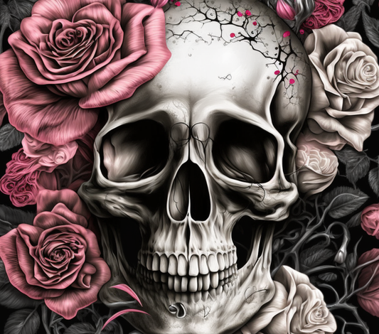 Flower Skull Tumbler Wrap