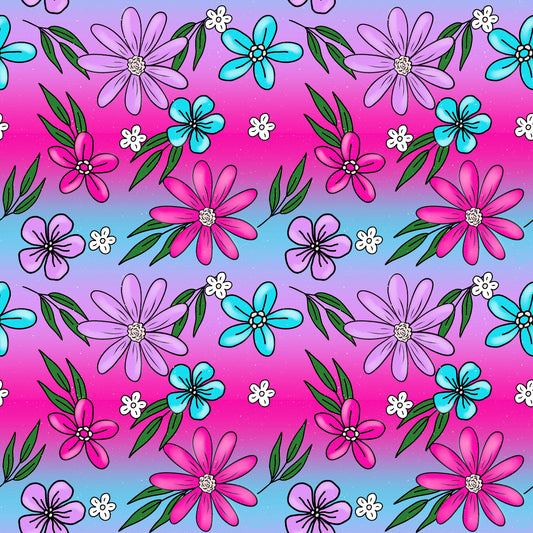 Gradient Summer Florals 12x12