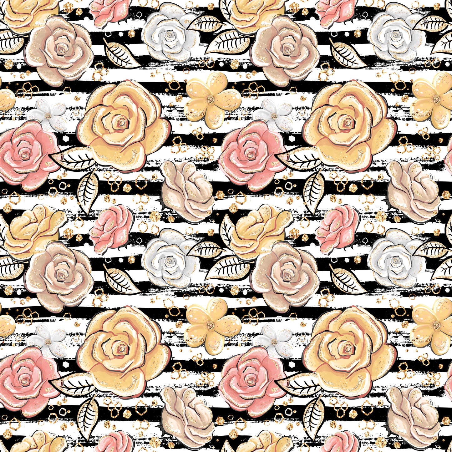 Fall Flowers and Stripes