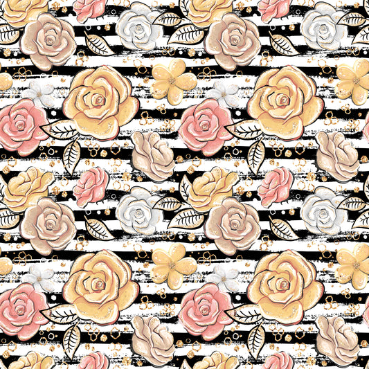 Fall Flowers and Stripes