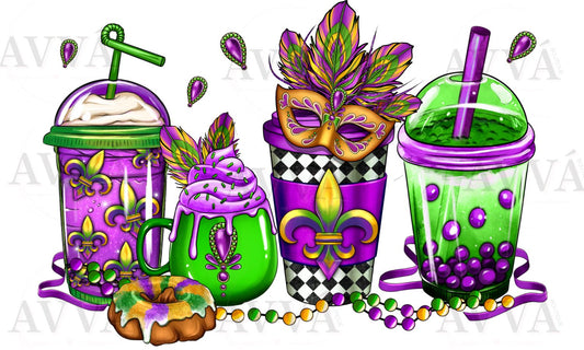 67a - Mardi Gras Coffee Cup Libbey