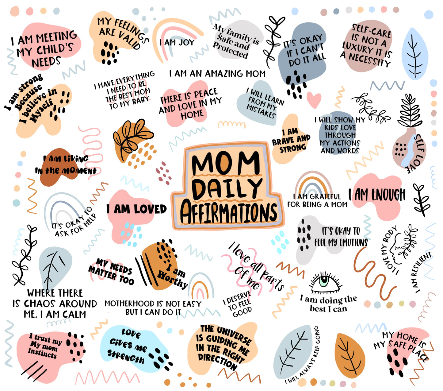 Mom Daily Affirmations Tumbler Wrap