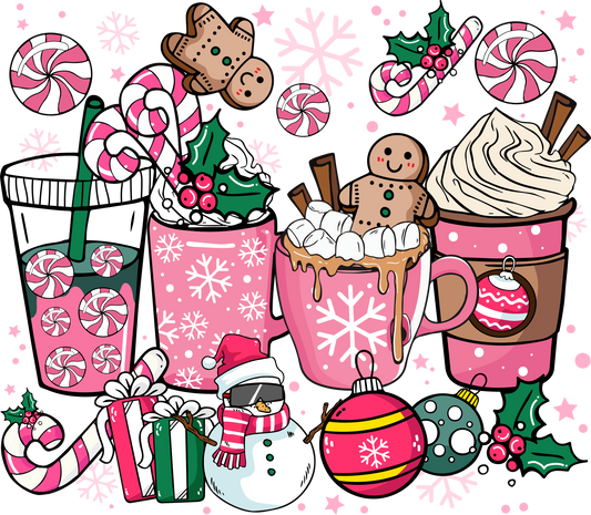 Pink Christmas Tumbler Wrap