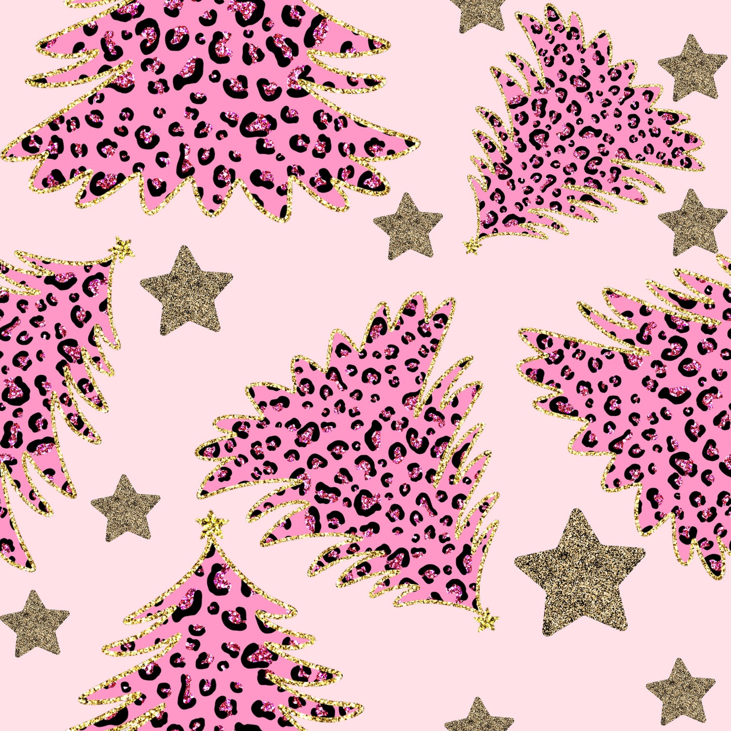 Pink and Leopard Christmas Trees