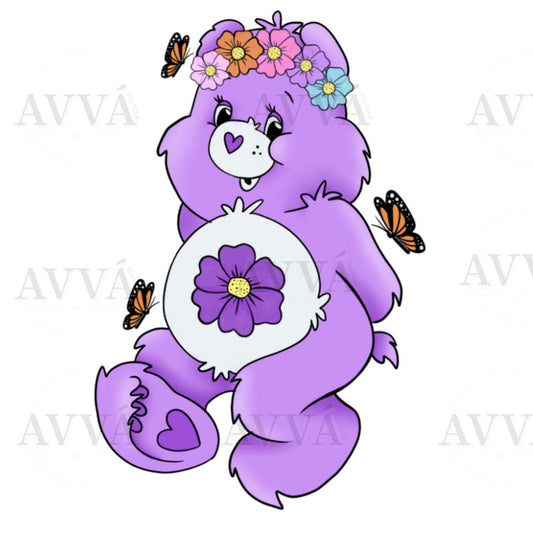 Purple Spring Bear Decal