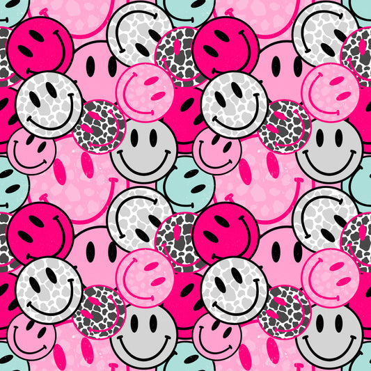 Retro Pink Happy Faces