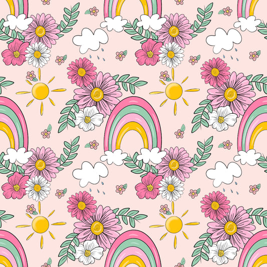 Spring Rainbows and Flowers 12x12
