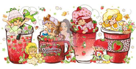 99a - Strawberry Shortcake Floral Libbey