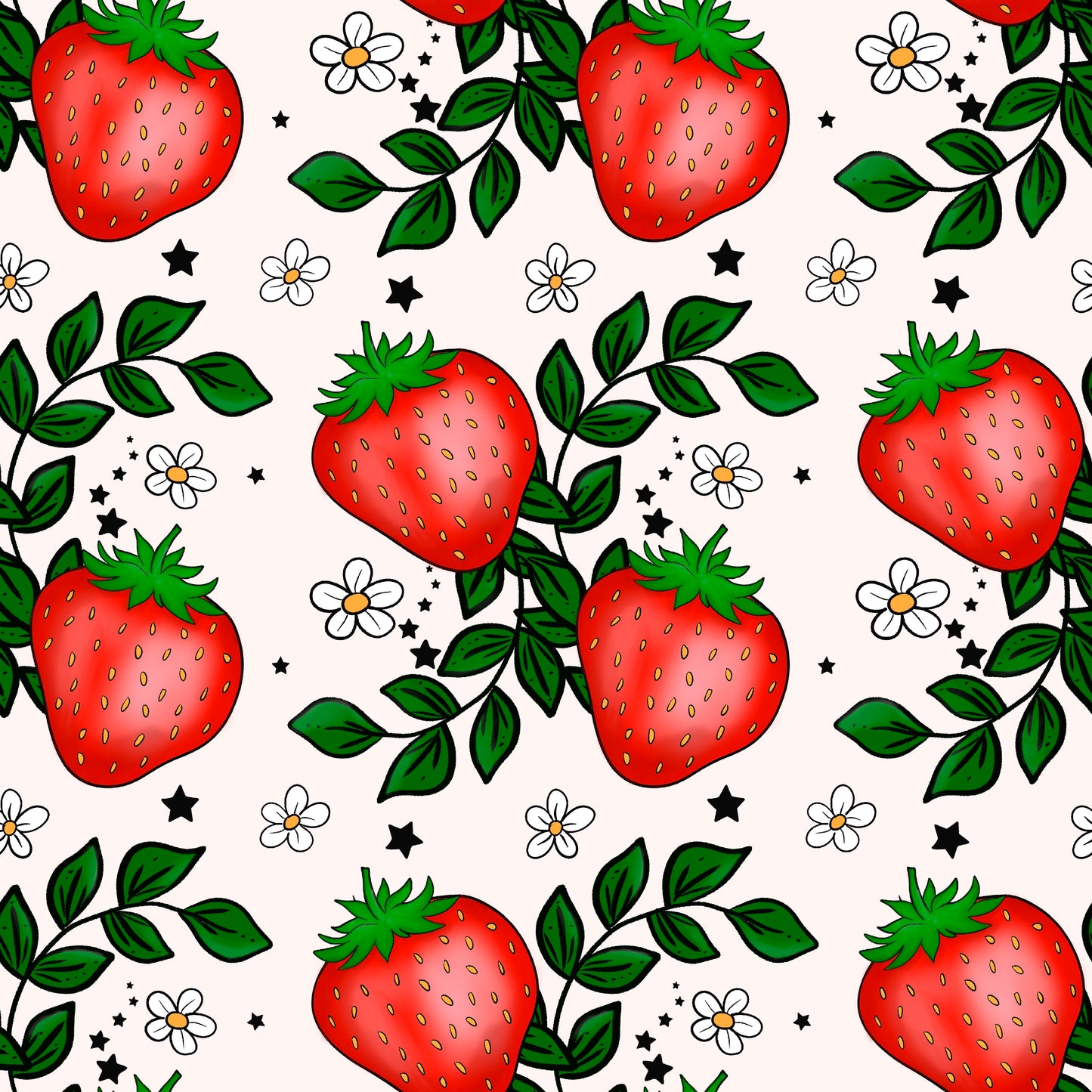 Strawberries n Daisies 12x12