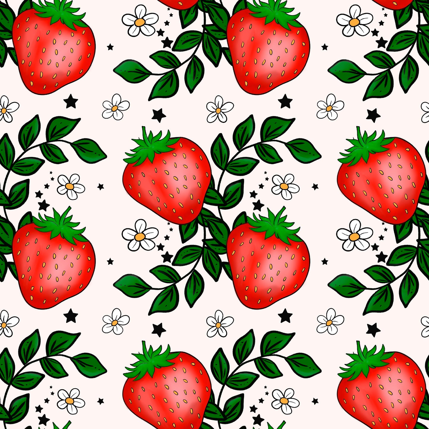 Strawberries n Daisies 12x12