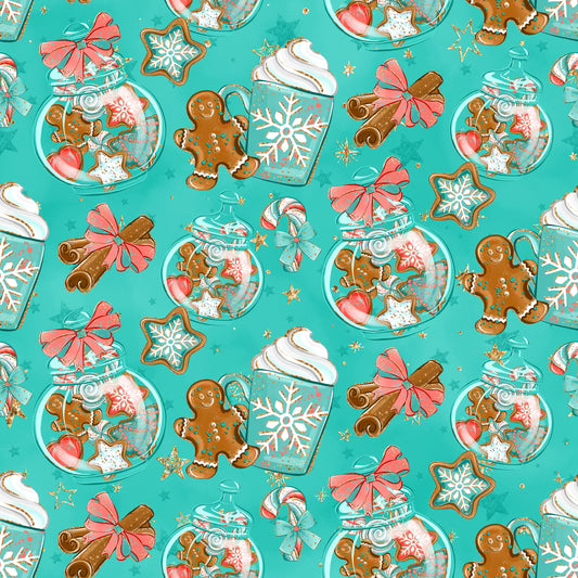 Teal and Pink Gingerbread
