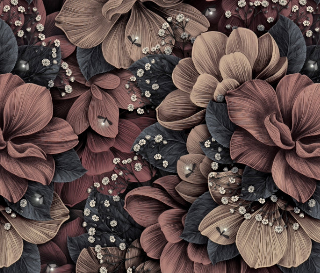 Navy and Brown Flowers