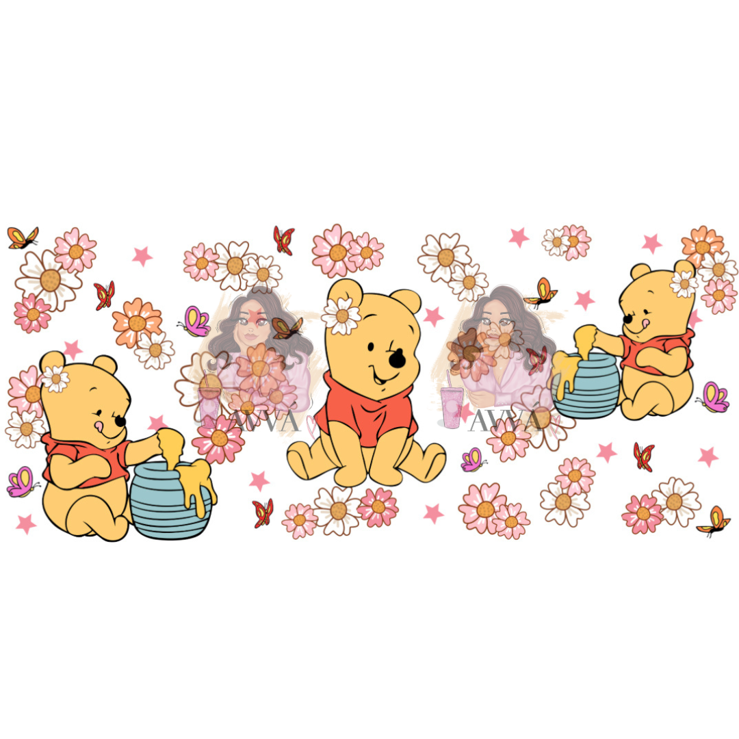 52 - EXCLUSIVE Floral Honey Bear UV DTF
