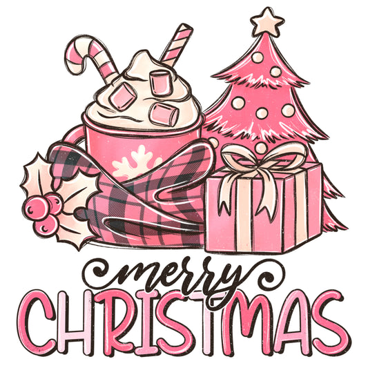 Merry Christmas Plaid Pink